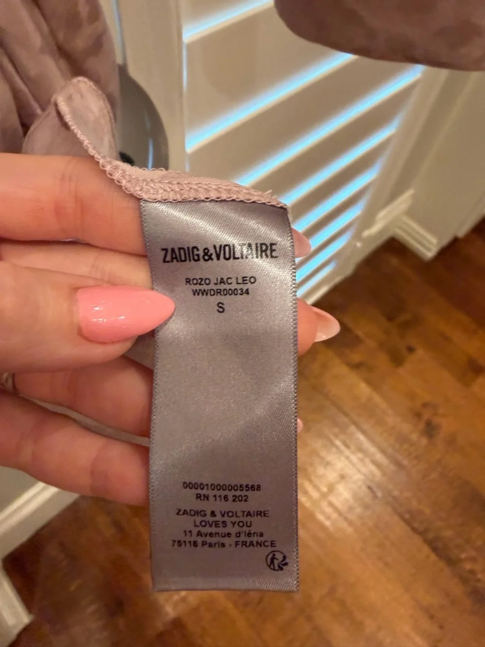 NWT Zadig and Voltaire Blush Pink Twist-Front Silk Dress. Size Small. 100% silk - Picture 6 of 7